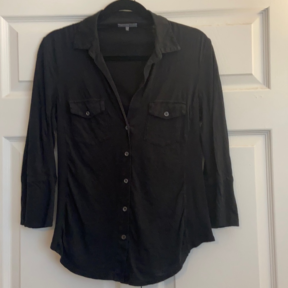 James Perse Knit Shirt Sz 3 (L) Black